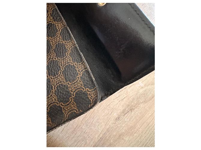 Céline Celine Tri-fold Monogram Coated Canvas Wallet - Brown - view 7