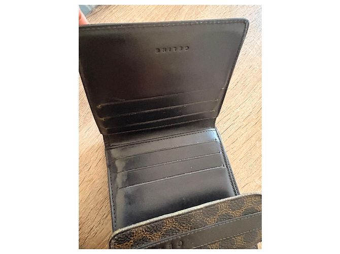 Céline Celine Tri-fold Monogram Coated Canvas Wallet - Brown - view 9