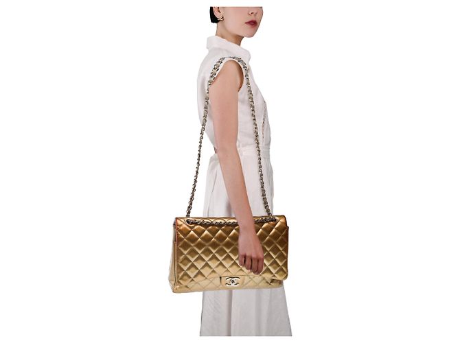 Borsa CHANEL Timeless/Classique in Pelle Oro - 103579 D'oro - vista 12