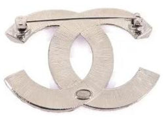 Spilla Chanel in metallo argentato e cristalli Argento - vista 2