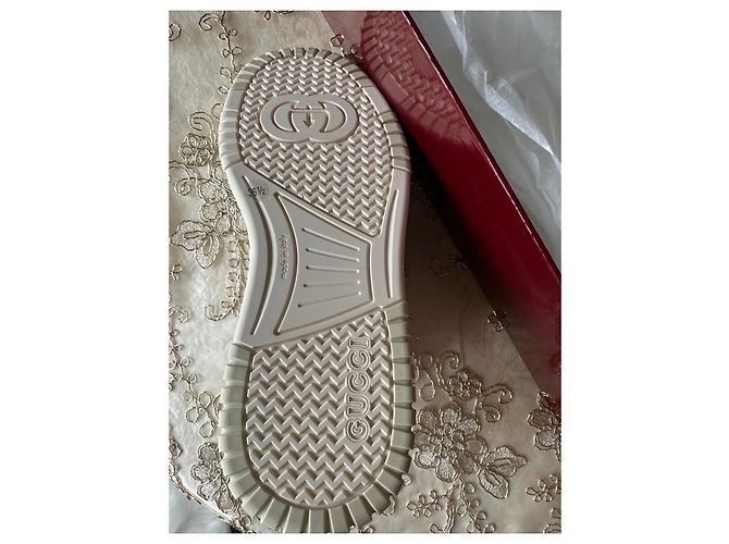 Sneakers Gucci in pelle bianca impreziosite da cristalli Bianco - vista 7