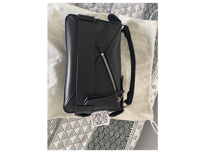 Loewe Borsa Puzzle Biker in pelle nera Nero - vista 2