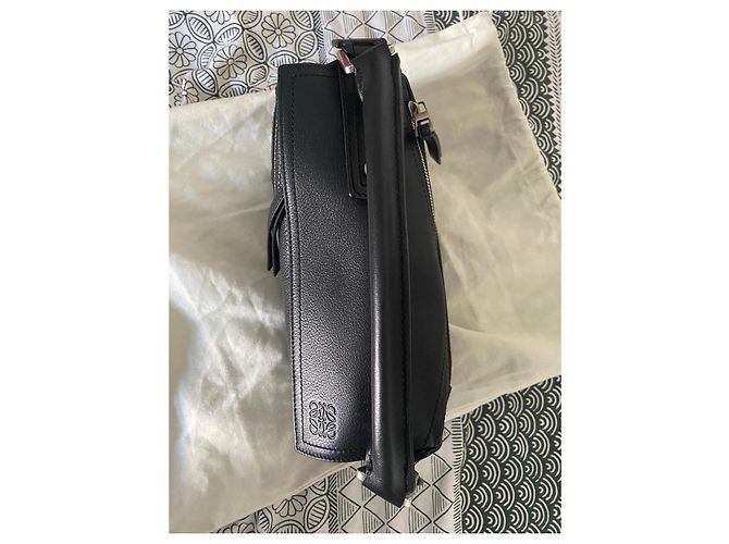 Loewe Borsa Puzzle Biker in pelle nera Nero - vista 3