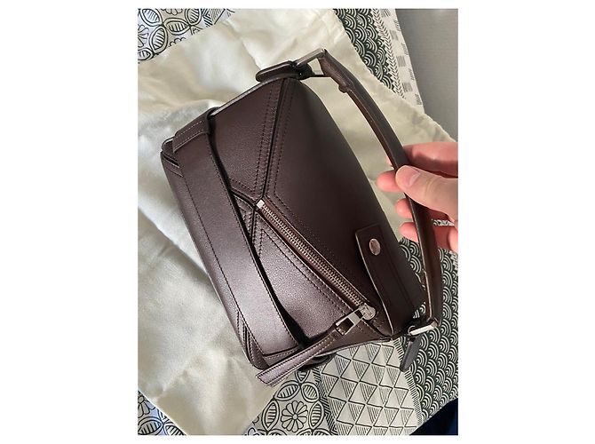 Loewe Puzzle Biker Borsa in pelle marrone - vista 2