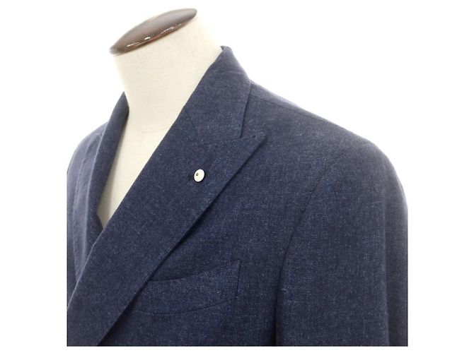 Autre Marque Jaqueta casual de lã e poliéster com abotoamento duplo L.B.M.1911 Azul Azul marinho - vista 2