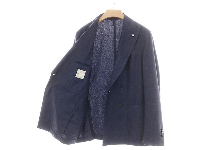 Autre Marque Jaqueta casual de lã e poliéster com abotoamento duplo L.B.M.1911 Azul Azul marinho - vista 4