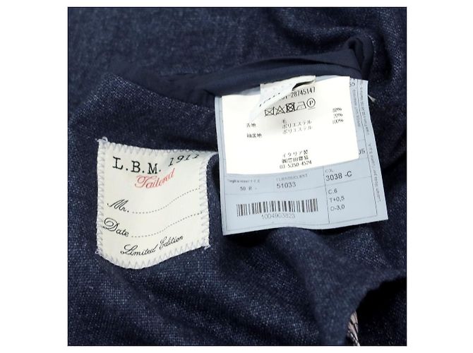 Autre Marque Jaqueta casual de lã e poliéster com abotoamento duplo L.B.M.1911 Azul Azul marinho - vista 7