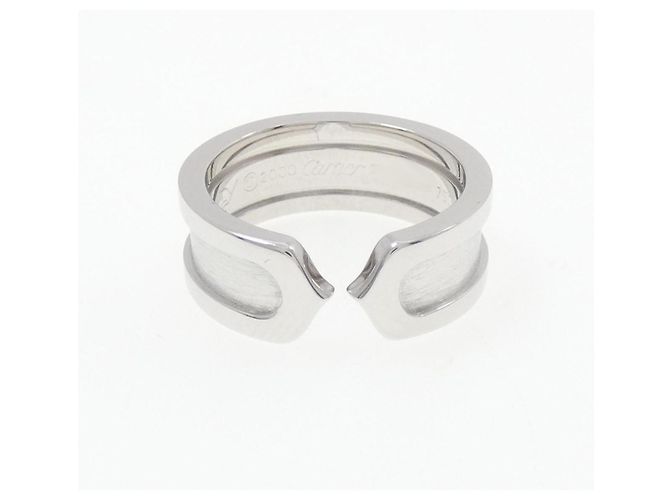 Cartier C2 750 Weißgold Ring Größe 6 Silber - Ansicht 2