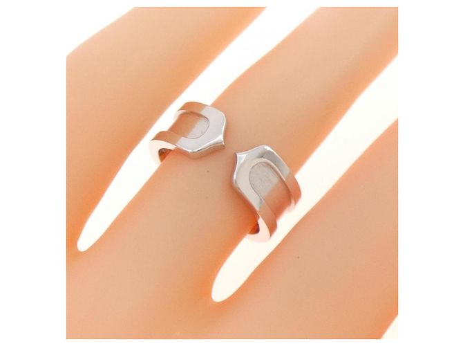 Cartier C2 Small 750 Weißgold Ring Größe 8.5 - Ansicht 5