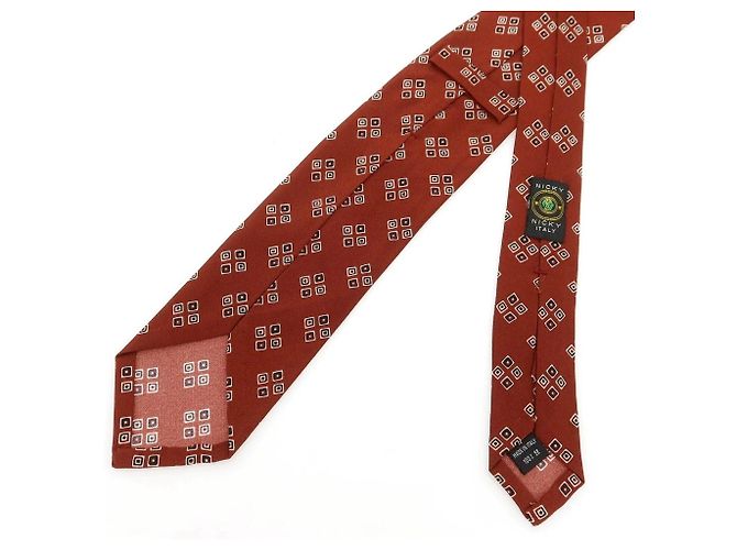 Autre Marque Nicky Silk Tie Brown Red - view 3