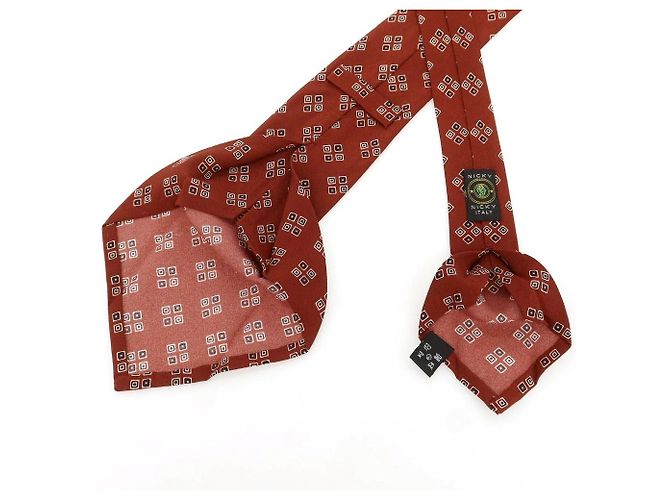 Autre Marque Nicky Silk Tie Brown Red - view 4
