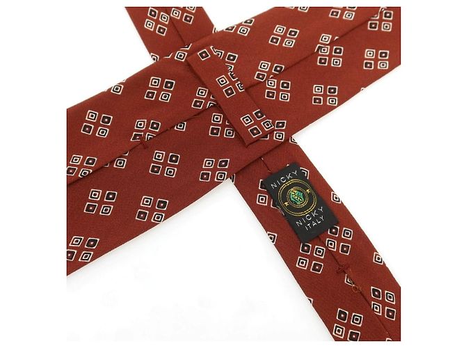 Autre Marque Nicky Silk Tie Brown Red - view 5