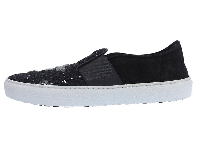 Timeless Scarpe slip-on in tweed Chanel Nero - vista 2