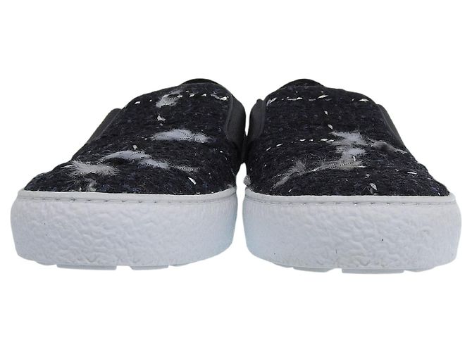 Timeless Scarpe slip-on in tweed Chanel Nero - vista 3