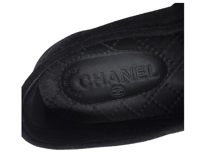 Timeless Scarpe slip-on in tweed Chanel Nero - vista 8
