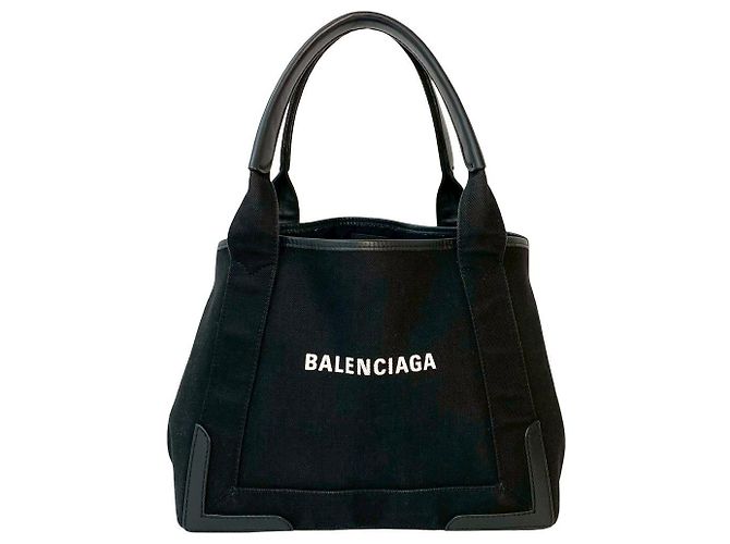 Everyday Balenciaga Navy Cabas Leder-Tote-Bag Schwarz - Ansicht 2