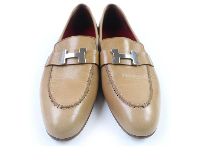 Hermès Hermes Constance Leder Loafer Beige - Ansicht 3