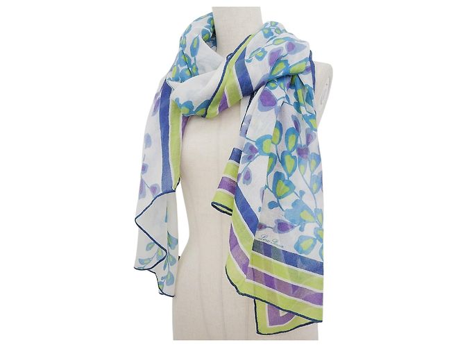 Autre Marque Sciarpa in cashmere Loro Piana con logo floreale Bianco - vista 2