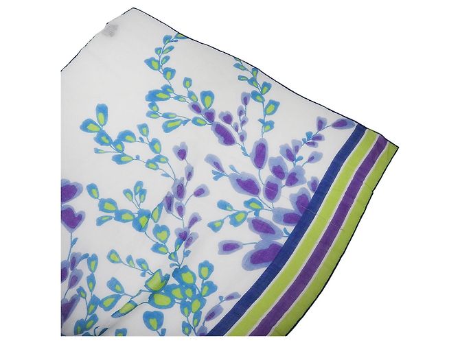 Autre Marque Sciarpa in cashmere Loro Piana con logo floreale Bianco - vista 6