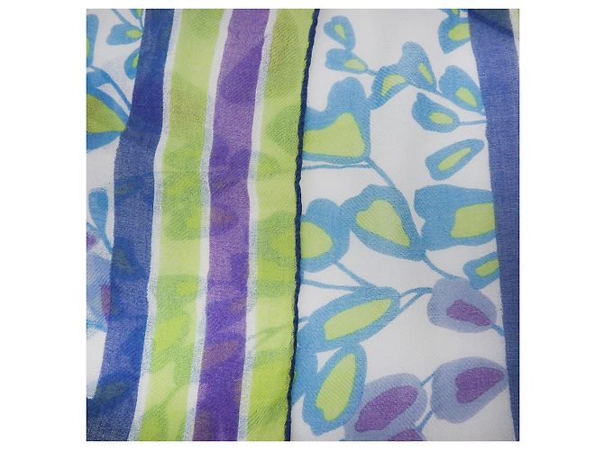 Autre Marque Sciarpa in cashmere Loro Piana con logo floreale Bianco - vista 7