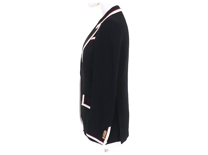 Chaqueta entallada Gucci Chaqueta de seda Negro Blanco Roja - vista 2