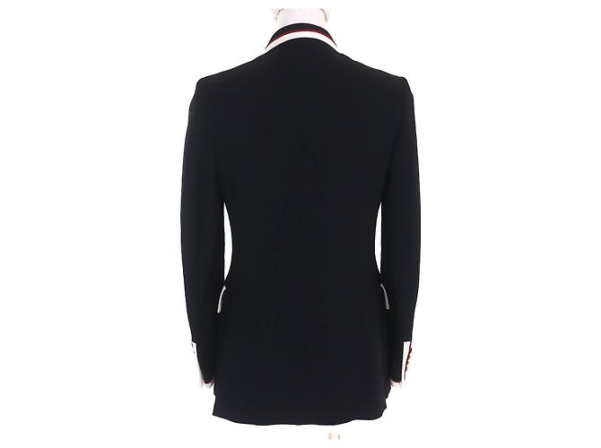 Chaqueta entallada Gucci Chaqueta de seda Negro Blanco Roja - vista 3