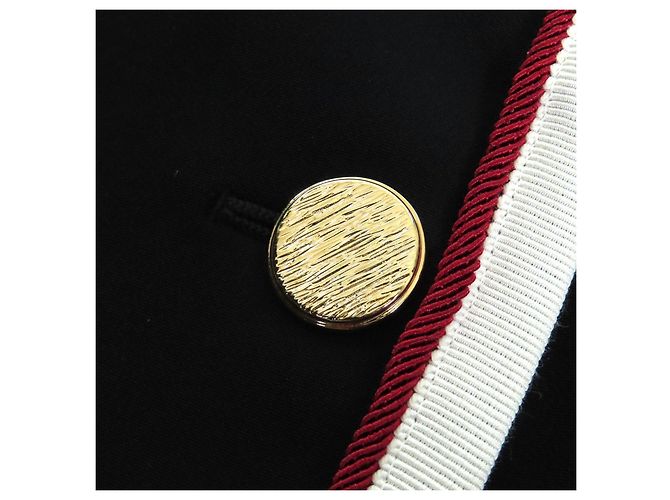 Chaqueta entallada Gucci Chaqueta de seda Negro Blanco Roja - vista 6