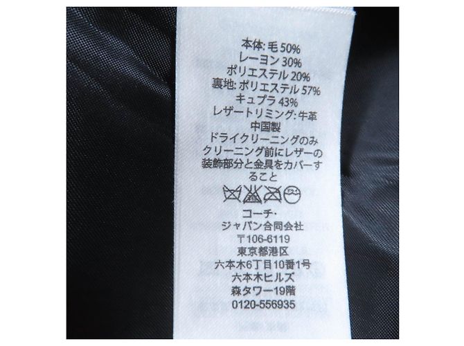 COACH Check Pattern Metal Logo Double Breasted Coat Red - view 11