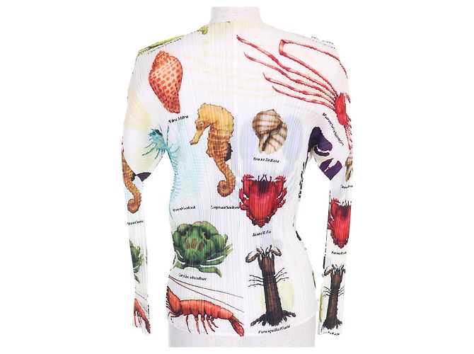 Issey Miyake Strickjacke PLEATS PLEASE Marine Life Weiß Mehrfarben - Ansicht 4