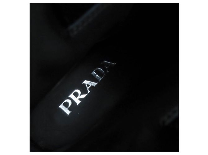 Prada Re-Nylon Lederstiefel Schwarz - Ansicht 10