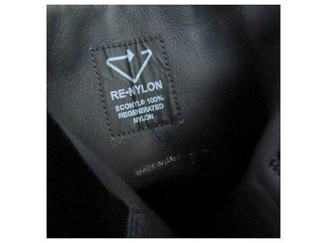 Prada Re-Nylon Lederstiefel Schwarz - Ansicht 11
