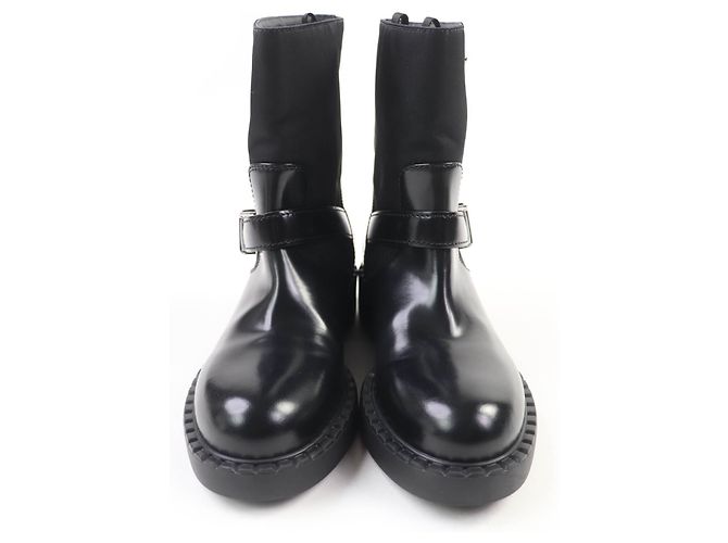 Prada Re-Nylon Lederstiefel Schwarz - Ansicht 3