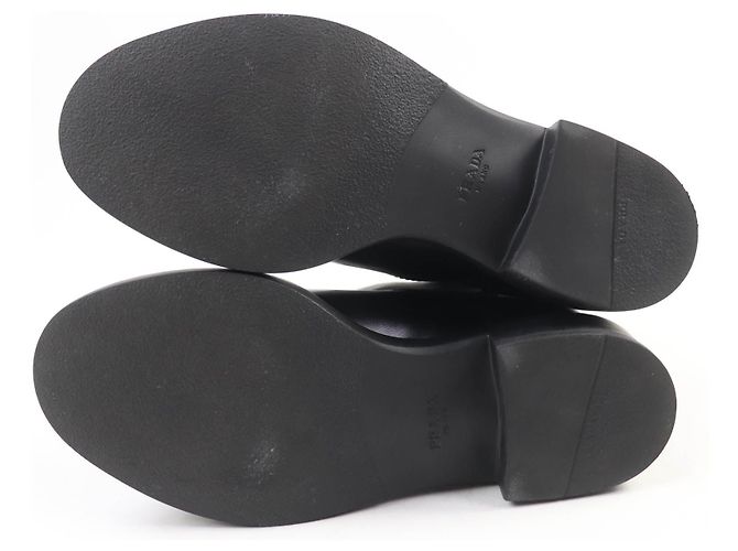 Prada Re-Nylon Lederstiefel Schwarz - Ansicht 6