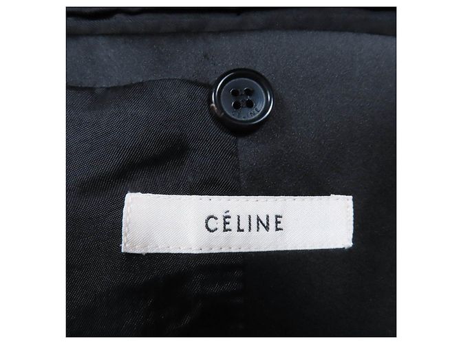 Céline Abrigo de lana Chesterfield Celine Negro - vista 6