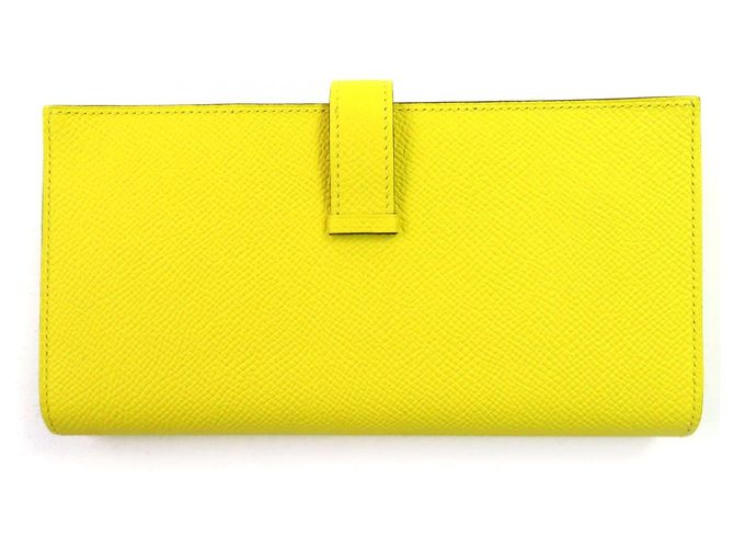 Hermès Cartera Hermes Beansufla en piel Epsom Amarillo - vista 3