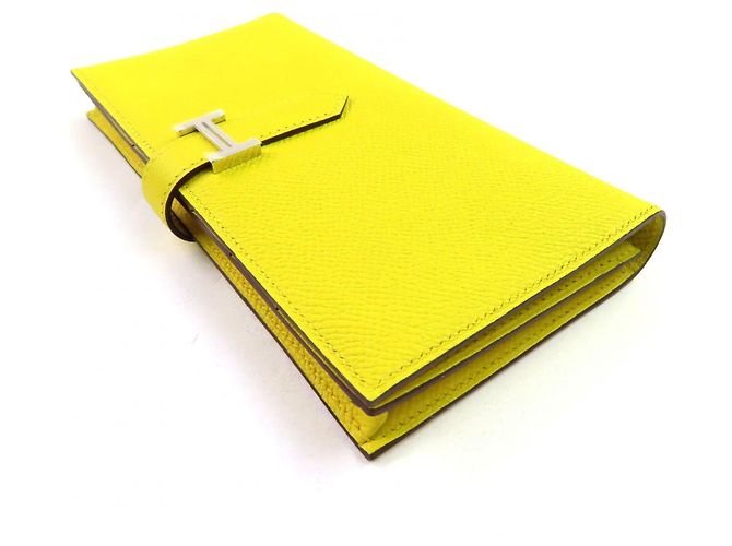 Hermès Cartera Hermes Beansufla en piel Epsom Amarillo - vista 4