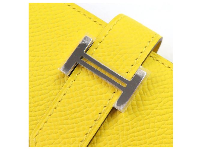 Hermès Cartera Hermes Beansufla en piel Epsom Amarillo - vista 5