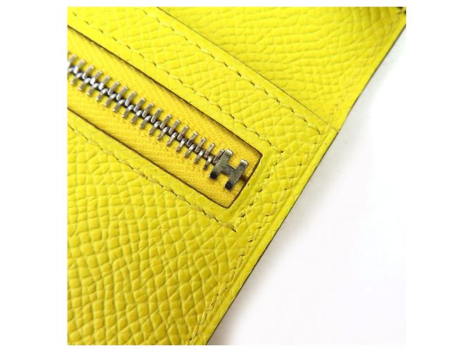 Hermès Cartera Hermes Beansufla en piel Epsom Amarillo - vista 6