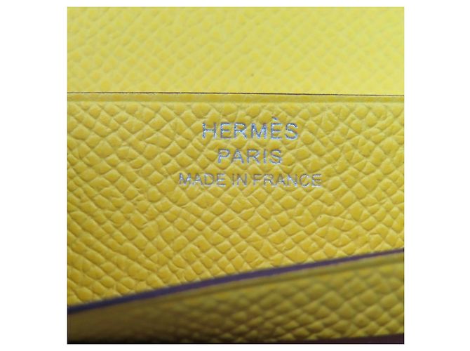 Hermès Cartera Hermes Beansufla en piel Epsom Amarillo - vista 8