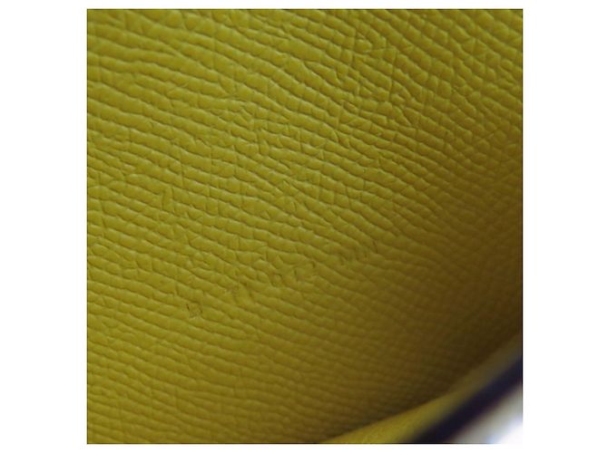 Hermès Cartera Hermes Beansufla en piel Epsom Amarillo - vista 9