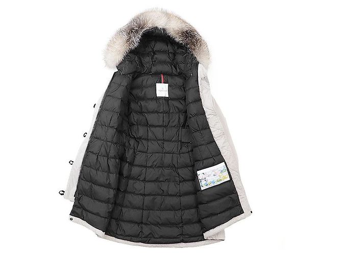 Moncler AREDHEL GIUBBOTTO Abrigo de plumón con piel de zorro Beige - vista 7