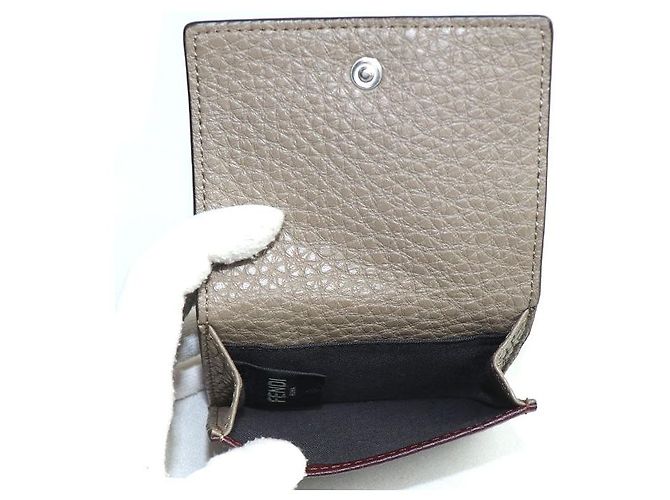 Fendi FF Logo Kalbsleder Tri-Fold Wallet Braun - Ansicht 5