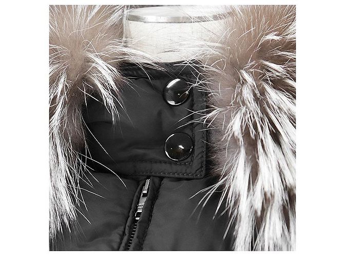 Prada Fox Fur Down Jacket Black - view 11