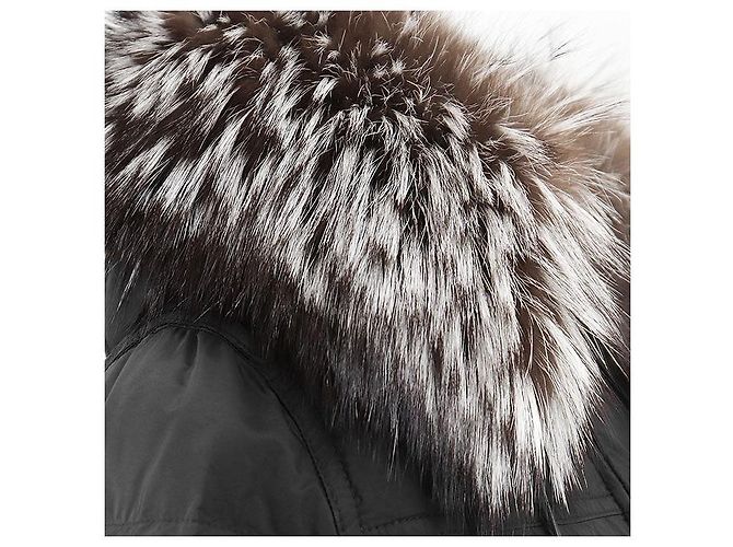 Prada Fox Fur Down Jacket Black - view 12