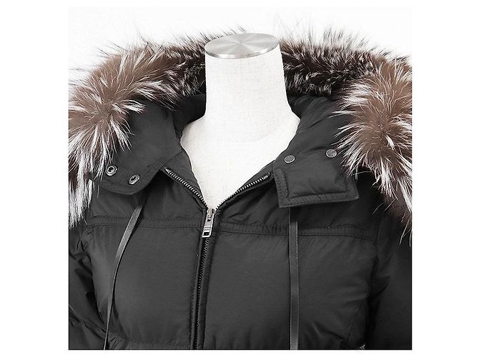 Prada Fox Fur Down Jacket Black - view 3