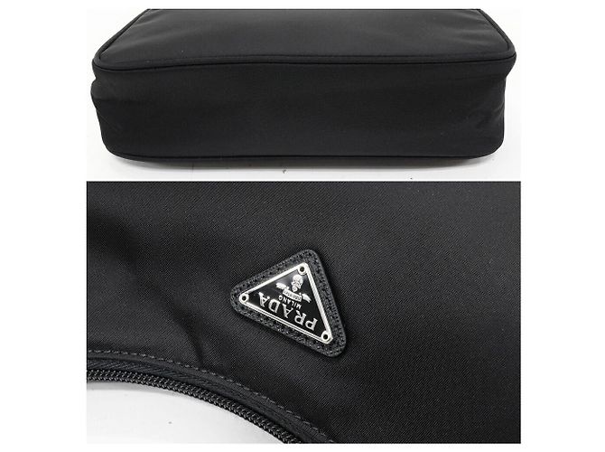 Borsa a mano in nylon e pelle di vitello Prada Re-Edition 2000 Re-Nylon Nero - vista 5