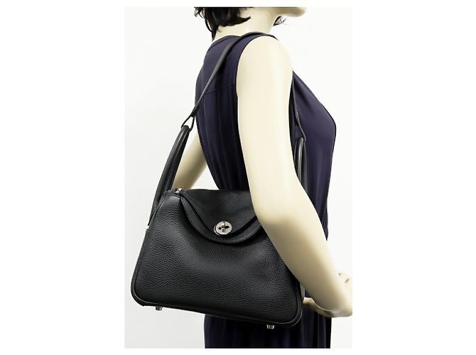 Hermès Borsa 2way Hermes Lindy Taurillon Clemence Nero - vista 2