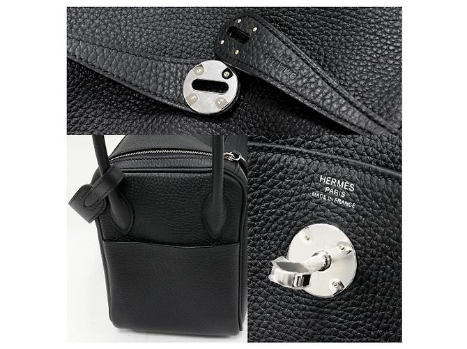 Hermès Borsa 2way Hermes Lindy Taurillon Clemence Nero - vista 6