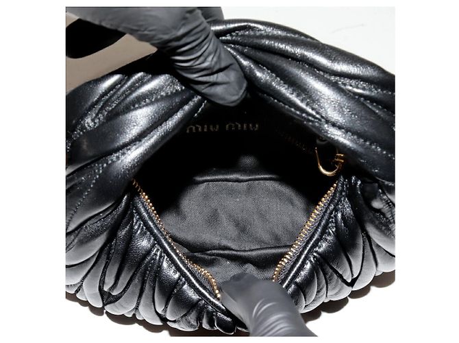Borsa 2way Wander in pelle di pecora matelassé Miu Miu Nero - vista 4