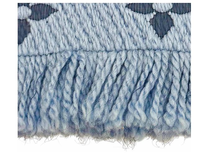 Stola Louis Vuitton in misto lana e seta azzurro chiaro Blu chiaro - vista 4